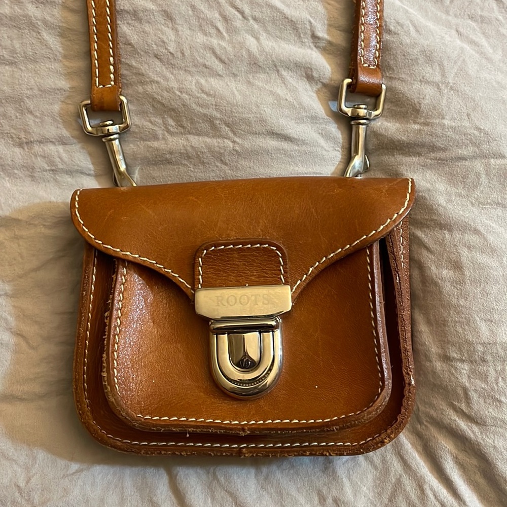 Genuine Leather Roots Crossbody Purse